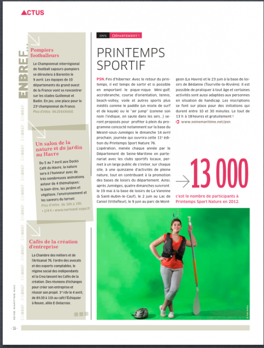 Seine-Maritime magazine, avril 2013