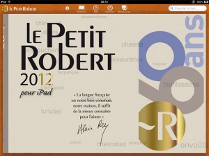 Scroller Robert 2012, sur iPad.